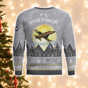 Northrop F-5 F5 Aircraft Moonlight And Mountain Pattern Ugly Christmas Sweater Aircraft Lovers Christmas Gift Product Photo 3
