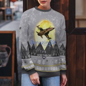 Northrop F-5 F5 Aircraft Moonlight And Mountain Pattern Ugly Christmas Sweater Aircraft Lovers Christmas Gift Product Photo 5