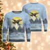 Northrop F-5 F5 Light Blue Aircraft Moonlight 3D Ugly Christmas Sweater Christmas Gift