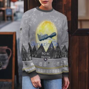 Northrop Grumman MQ 4C Triton MQ4C Aircraft Moonlight And Mountain Pattern Ugly Christmas Sweater Aircraft Lovers Christmas Gift image Northrop Grumman MQ-4C Triton MQ4C Aircraft Moonlight And Mountain Pattern Ugly Christmas Sweater Aircraft Lovers Christmas Gift Product Photo 5