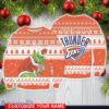 Oklahoma City Thunder Grinch With Logo Ugly Christmas Sweater Custom Name For Fans