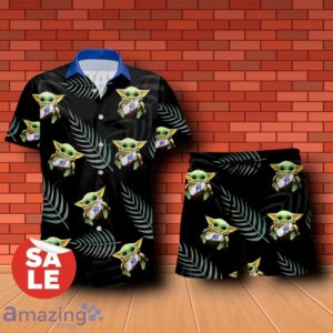 Pabst Blue Ribbon Baby Yoda Hug Hawaiian Shirt & Short Product Photo 2