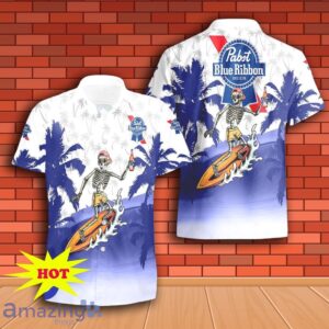 Pabst Blue Ribbon Skull Hawaiian Shirt And Short Gift Ideas For Men Women Product Photo 1