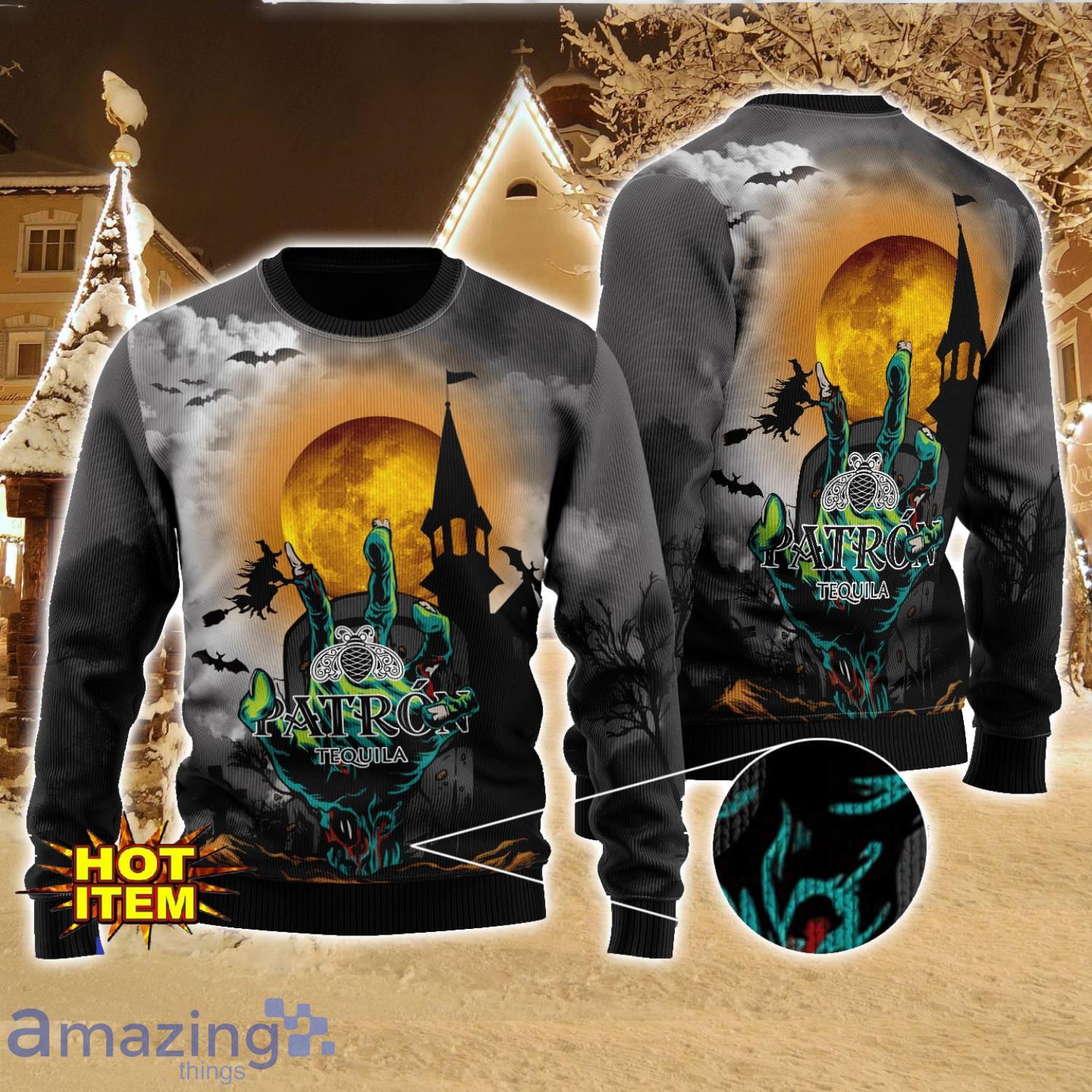 Patron Tequila Halloween 3D Sweater Halloween Gift For Men And Women image Patron Tequila Halloween 3D Sweater Halloween Gift For Men And Women Product Photo 1