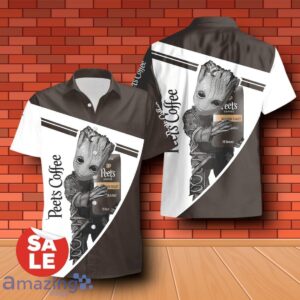 Peet's Coffee Groot Hug Combo Hawaiian Shirt & Shorts 3D Design For Men Women Product Photo 1
