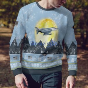 RF 4 RF4 Light Blue Aircraft Moonlight 3D Ugly Christmas Sweater Christmas Gift image RF-4 RF4 Light Blue Aircraft Moonlight 3D Ugly Christmas Sweater Christmas Gift Product Photo 4