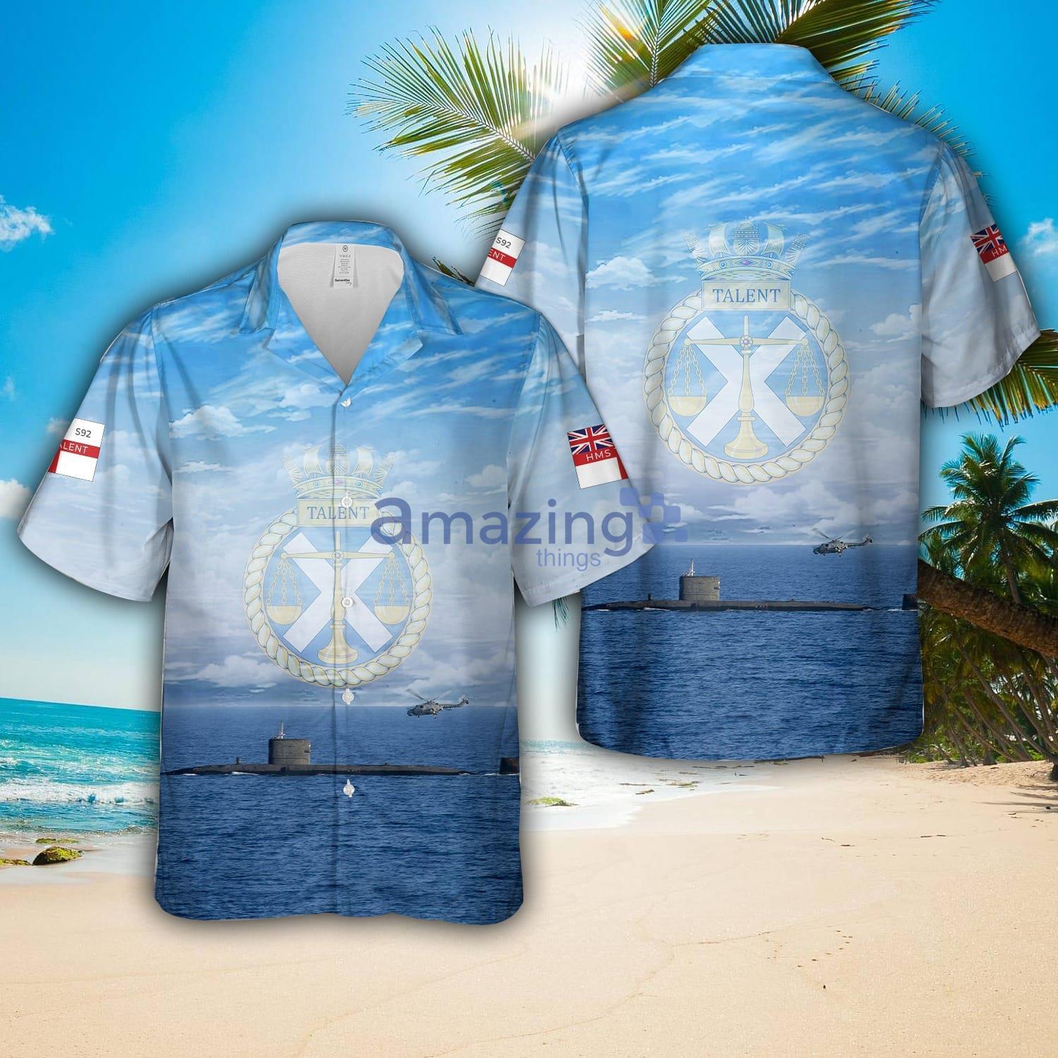 Royal Navy HMS Talent (S92) Hawaiian Shirt Summer Holiday Gift image Royal Navy HMS Talent (S92) Hawaiian Shirt Summer Holiday Gift Product Photo 1