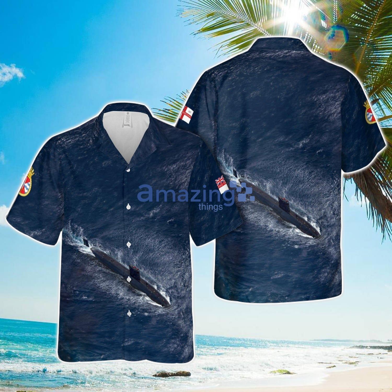 Royal Navy HMS Trenchant (S91) Hawaiian Shirt Summer Holiday Gift image Royal Navy HMS Trenchant (S91) Hawaiian Shirt Summer Holiday Gift Product Photo 1