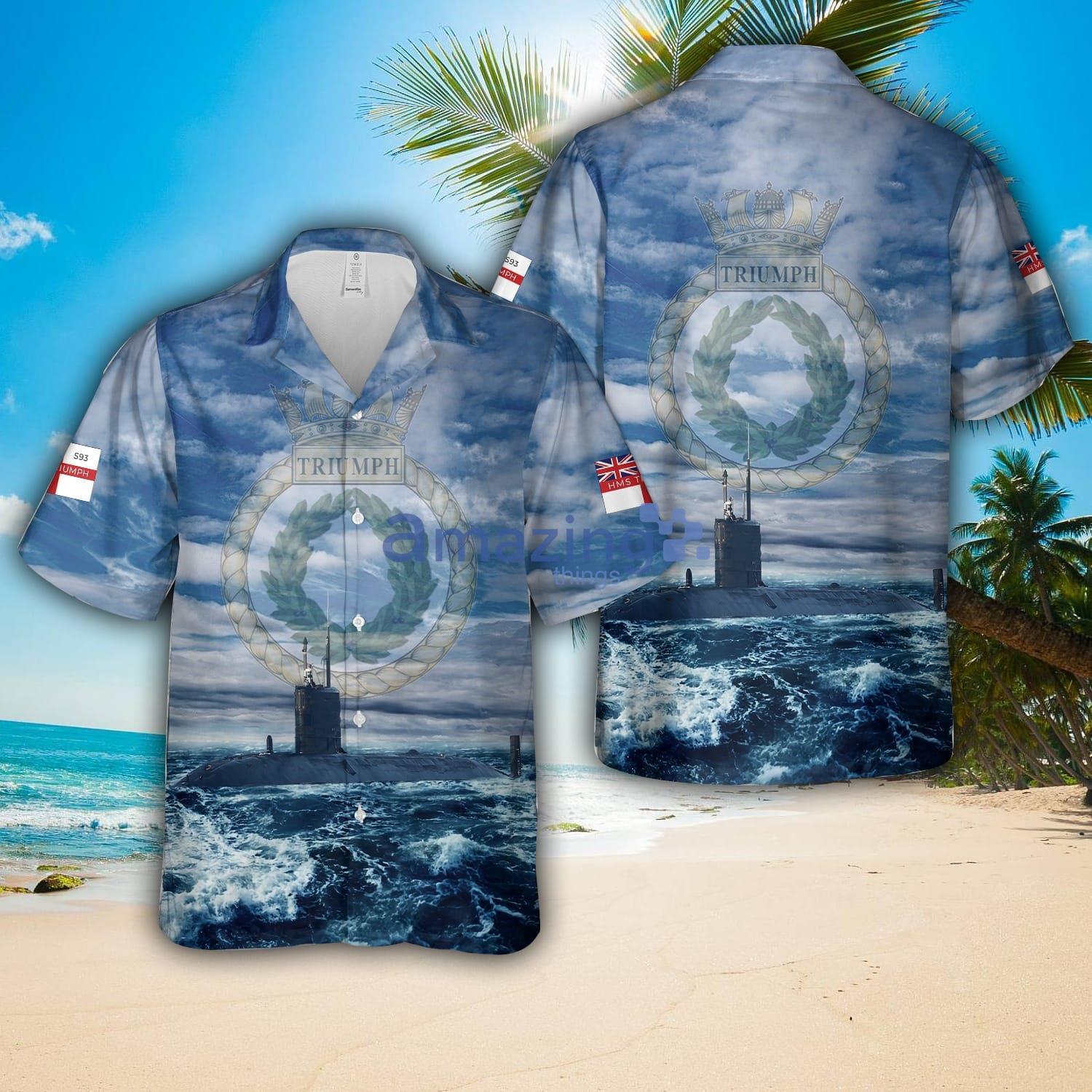 Royal Navy HMS Triumph (S93) Hawaiian Shirt Summer Holiday Gift image Royal Navy HMS Triumph (S93) Hawaiian Shirt Summer Holiday Gift Product Photo 1