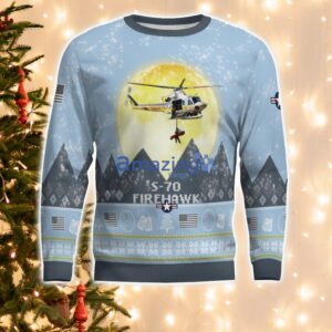 S 70 Firehawk S70 Light Blue Aircraft Moonlight 3D Ugly Christmas Sweater Christmas Gift image S-70 Firehawk S70 Light Blue Aircraft Moonlight 3D Ugly Christmas Sweater Christmas Gift Product Photo 2