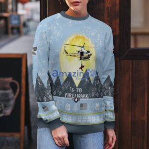 S 70 Firehawk S70 Light Blue Aircraft Moonlight 3D Ugly Christmas Sweater Christmas Gift image S-70 Firehawk S70 Light Blue Aircraft Moonlight 3D Ugly Christmas Sweater Christmas Gift Product Photo 4
