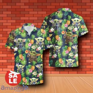 Samuel Adams Beer Baby Yoda Tropical Flowery Hawaiian Shirt & Short Product Photo 2