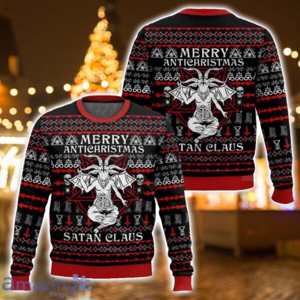 Satanic Merry Antichristmas – Satan Claus Ugly Christmas Sweater 3D All Printed Sweater Christmas Gift Product Photo 1