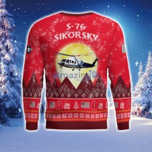 Sikorsky S-76 S76 Aircraft Moonlight Red Color Ugly Christmas Sweater Christmas Gift Product Photo 3