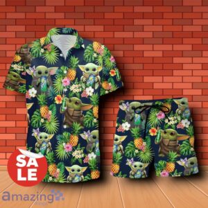 Sprite Baby Yoda Tropical Flowery Hawaiian Shirt & Short Product Photo 1