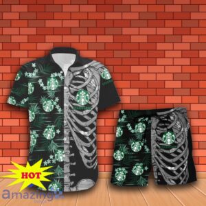 Starbucks Button Skeleton Hawaiian Shirt And Short Gift Ideas For Men Women Product Photo 2