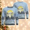 T-1 Jayhawk T1 USAF Light Blue Aircraft Moonlight 3D Ugly Christmas Sweater Christmas Gift