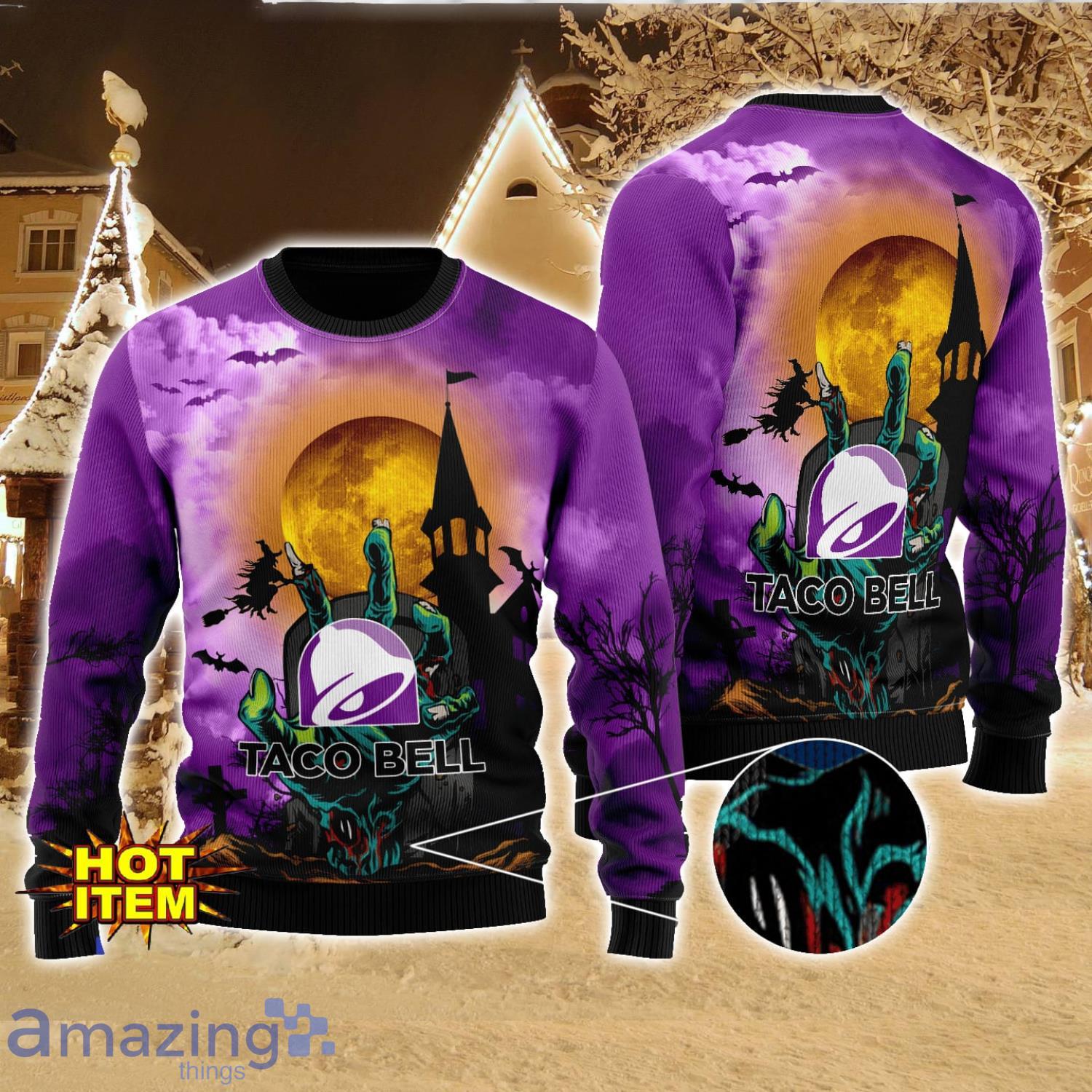 Taco Bell Halloween 3D Sweater Halloween Gift For Men And Women image Taco Bell Halloween 3D Sweater Halloween Gift For Men And Women Product Photo 1