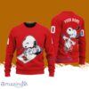 Tampa Bay Buccaneers NFL Snoopy Happy Custom Name Christmas Ugly Sweater 3D