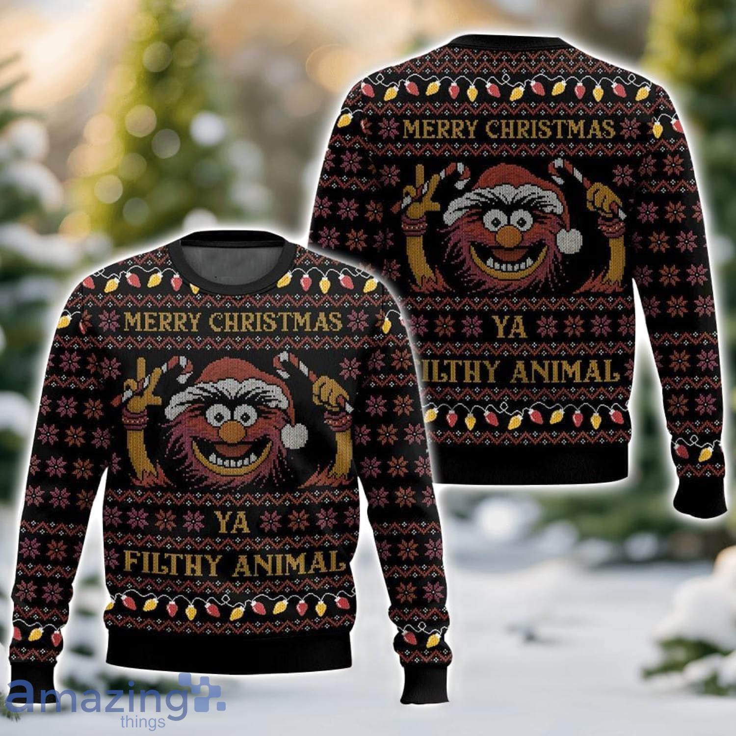 The Muppet Show, Animal Muppet, Merry Christmas Filthy Animal Ugly Christmas Sweater 3D All Printed Sweater Christmas Gift image The Muppet Show, Animal Muppet, Merry Christmas Filthy Animal Ugly Christmas Sweater 3D All Printed Sweater Christmas Gift Product Photo 1