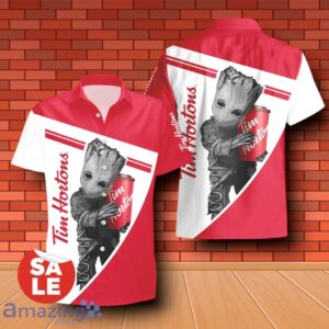 Tim Hortons Groot Hug Combo Hawaiian Shirt & Shorts 3D Design For Men Women Product Photo 2