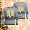 Titan II Aircraft Moonlight And Mountain Pattern Ugly Christmas Sweater Aircraft Lovers Christmas Gift