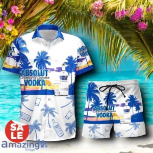 Tropical Beach Palm Tree Absolut Vodka Hawaiian Shirt & Short Product Photo 1