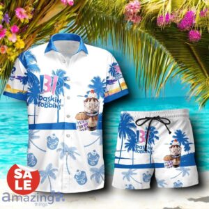 Tropical Beach Palm Tree Baskin-Robbins Hawaiian Shirt & Short Product Photo 1