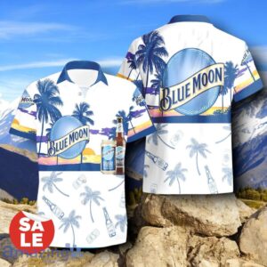 Tropical Beach Palm Tree Blue Moon Beer Hawaiian Shirt & Short Product Photo 2