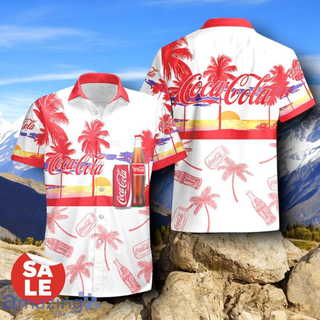 Tropical Beach Palm Tree Coca Cola Hawaiian Shirt & Short image Tropical Beach Palm Tree Coca Cola Hawaiian Shirt & Short Product Photo 2
