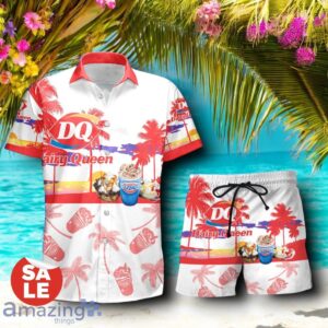 Tropical Beach Palm Tree Dairy Queen Hawaiian Shirt & Short Product Photo 1
