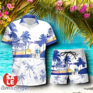 Tropical Beach Palm Tree Deep Eddy Vodka Hawaiian Shirt & Short Product Photo 1