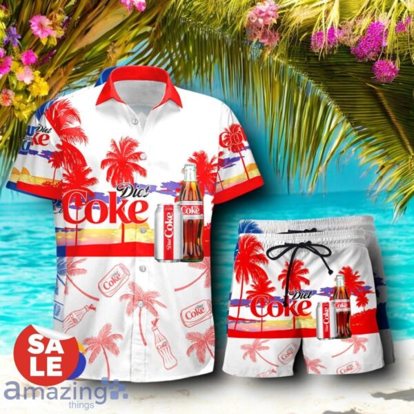Tropical Beach Palm Tree Diet Coke Hawaiian Shirt & Short Product Photo 1