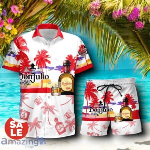Tropical Beach Palm Tree Don Julio Hawaiian Shirt & Short Product Photo 1