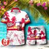 Tropical Beach Palm Tree Dr Peppers Hawaiian Shirt & Short