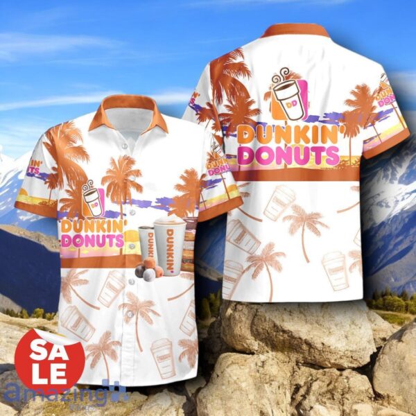 Tropical Beach Palm Tree Dunkin Donuts Hawaiian Shirt & Short Product Photo 2