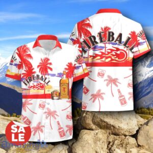 Tropical Beach Palm Tree Fireball Cinnamon Whisky Hawaiian Shirt & Short Product Photo 2