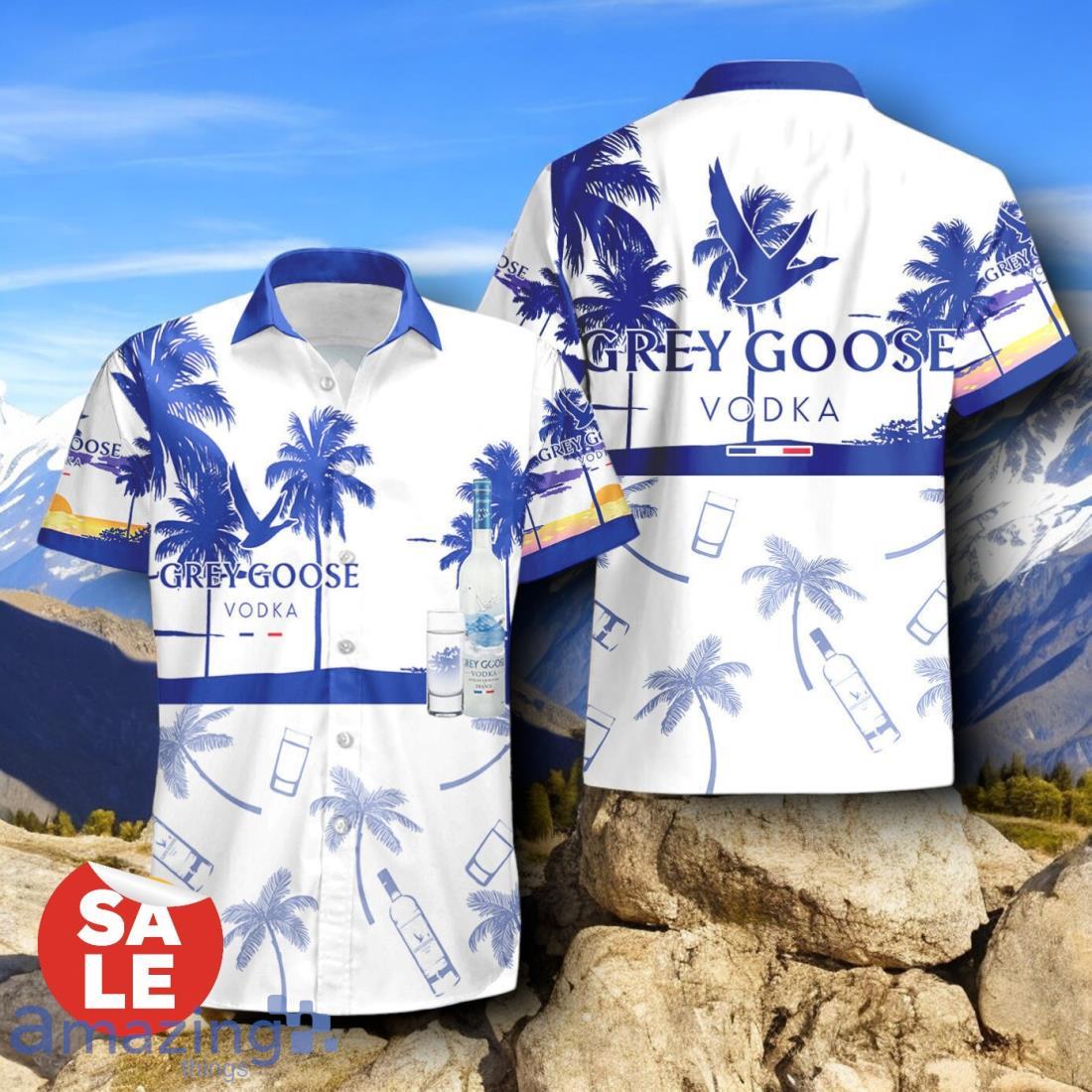 Tropical Beach Palm Tree Grey Goose Vodka Hawaiian Shirt & Short image Tropical Beach Palm Tree Grey Goose Vodka Hawaiian Shirt & Short Product Photo 2