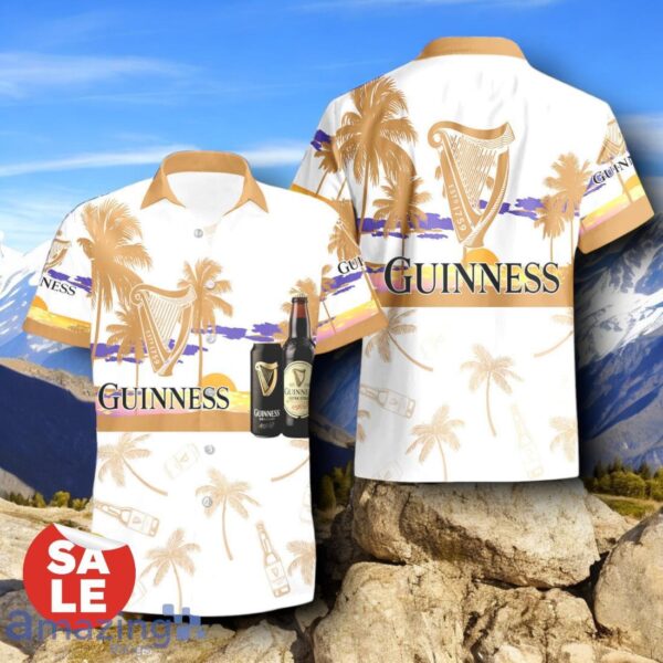 Tropical Beach Palm Tree Guinness Hawaiian Shirt & Short Product Photo 2