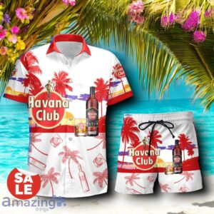 Tropical Beach Palm Tree Havana Club Hawaiian Shirt & Short Product Photo 1