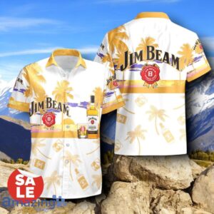Tropical Beach Palm Tree Jim Beam Hawaiian Shirt & Short Product Photo 2