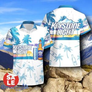 Tropical Beach Palm Tree Keystone Light Hawaiian Shirt & Short Product Photo 2