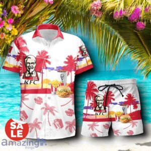 Tropical Beach Palm Tree KFC Hawaiian Shirt & Short Product Photo 1