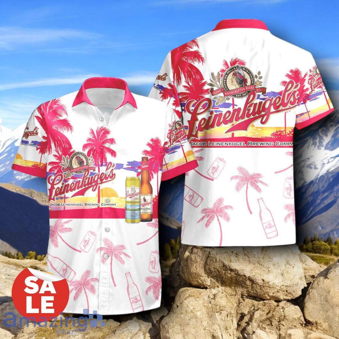 Tropical Beach Palm Tree Leinenkugel's Hawaiian Shirt & Short image Tropical Beach Palm Tree Leinenkugel's Hawaiian Shirt & Short