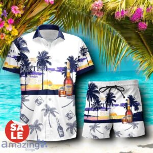 Tropical Beach Palm Tree Martell Cognac Hawaiian Shirt & Short Product Photo 1