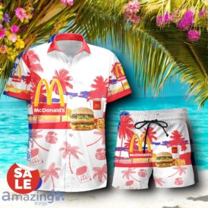 Tropical Beach Palm Tree McDonald's Hawaiian Shirt & Short Product Photo 1