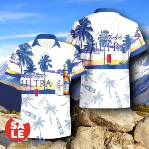 Tropical Beach Palm Tree Michelob Ultra Hawaiian Shirt & Short Product Photo 2