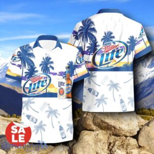 Tropical Beach Palm Tree Miller Lite Hawaiian Shirt & Short Product Photo 2