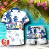 Tropical Beach Palm Tree Miller Lite Hawaiian Shirt & Short