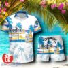 Tropical Beach Palm Tree Modelo Beer Hawaiian Shirt & Short
